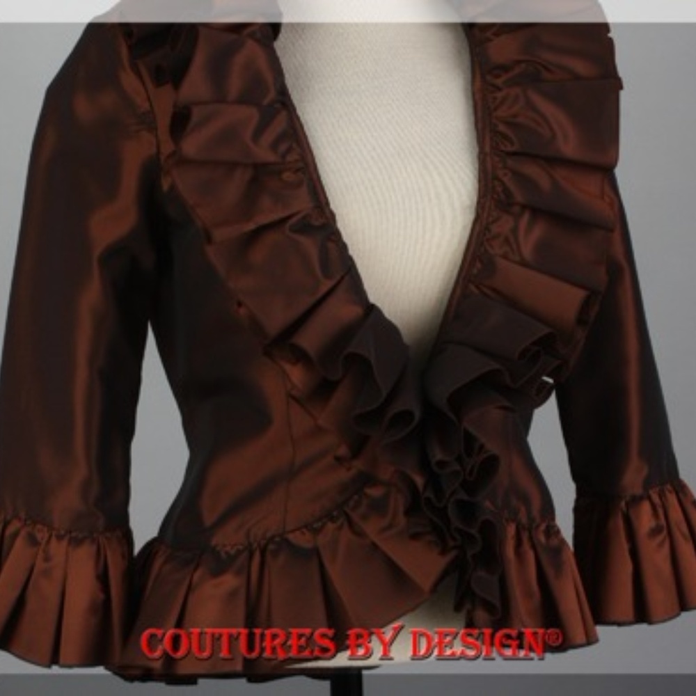 St John Knits Fabric Jacket Copper Size 6 NWT